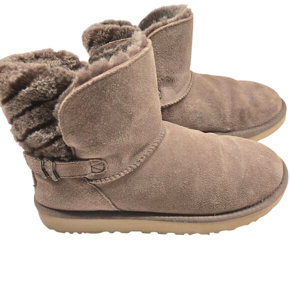 UGG Adria Classic Mini Art Deco Short Boots Neutral Gray Taupe, Size 8 - Picture 1 of 12